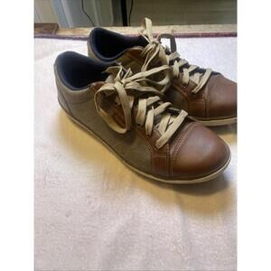 American Eagle Memory Foam Shoes Lace Up Leather Canvas Men’s Size 9.5